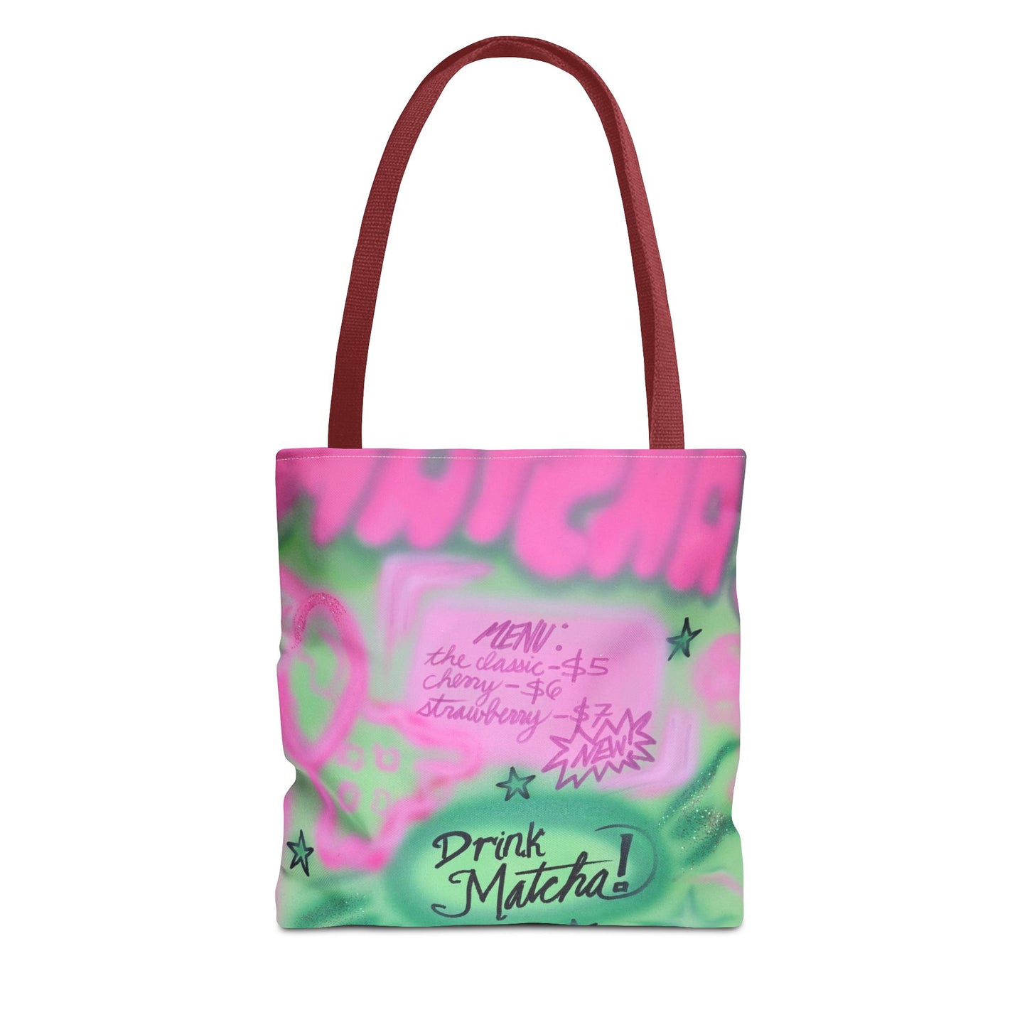 "matcha" airbrush tote bag