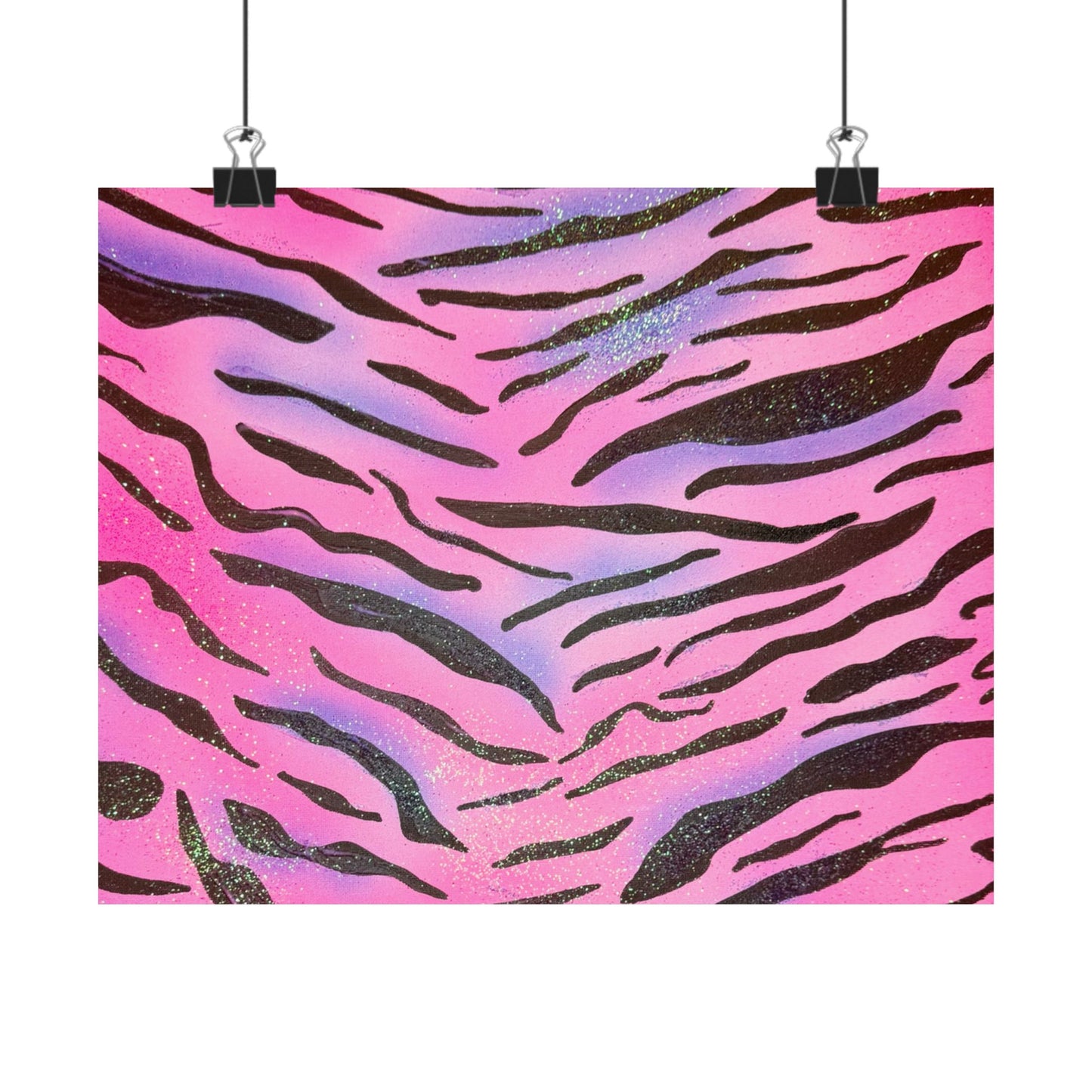 "glitter zebra" airbrush horizontal print