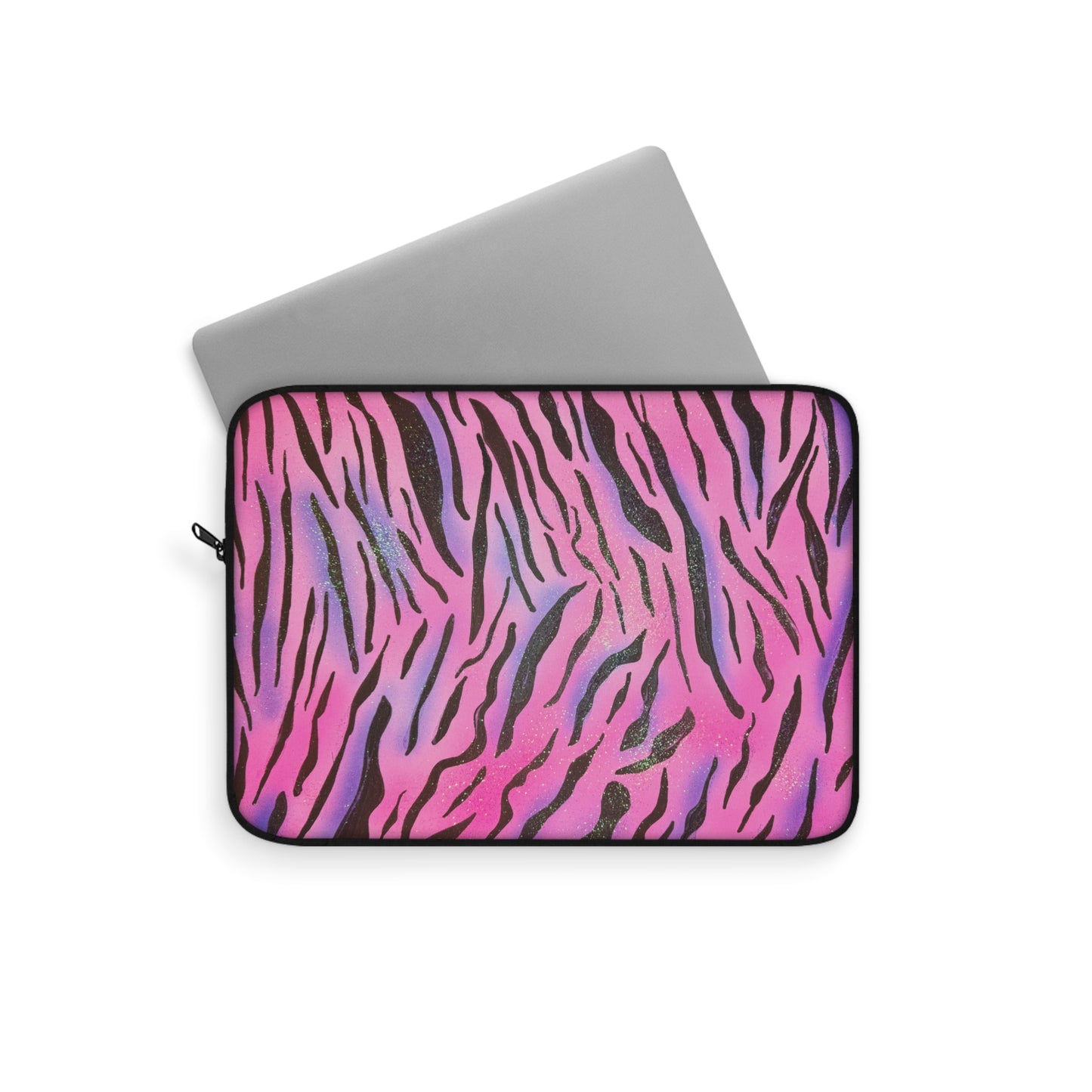 "glitter zebra" airbrush laptop sleeve