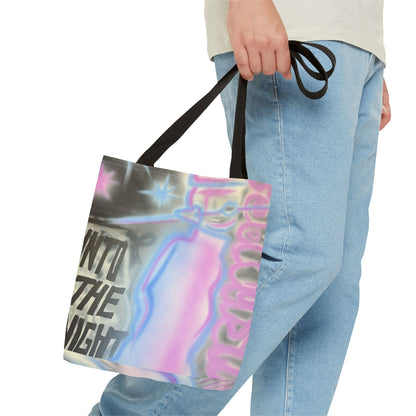 "into the night pt. 2" airbrush tote bag