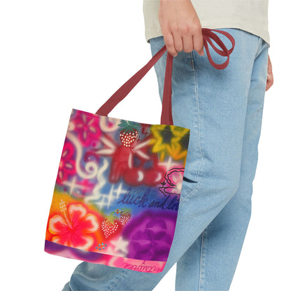 "luck n luv" airbrush tote bag