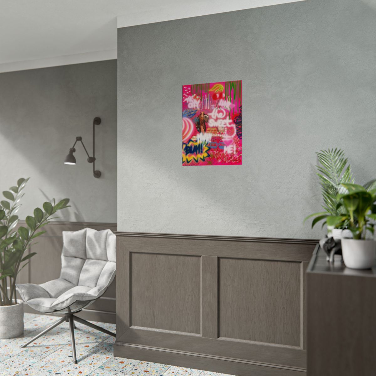 "sweet escape" airbrush rolled print