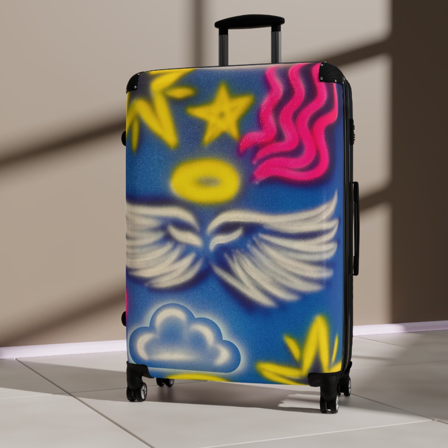 "celestial halo" airbrush suitcase