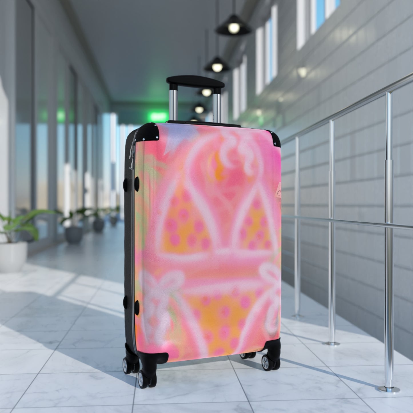 "yellow polka dot bikini" airbrush suitcase