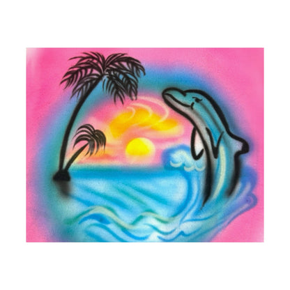 "dolphin love" airbrush horizontal print