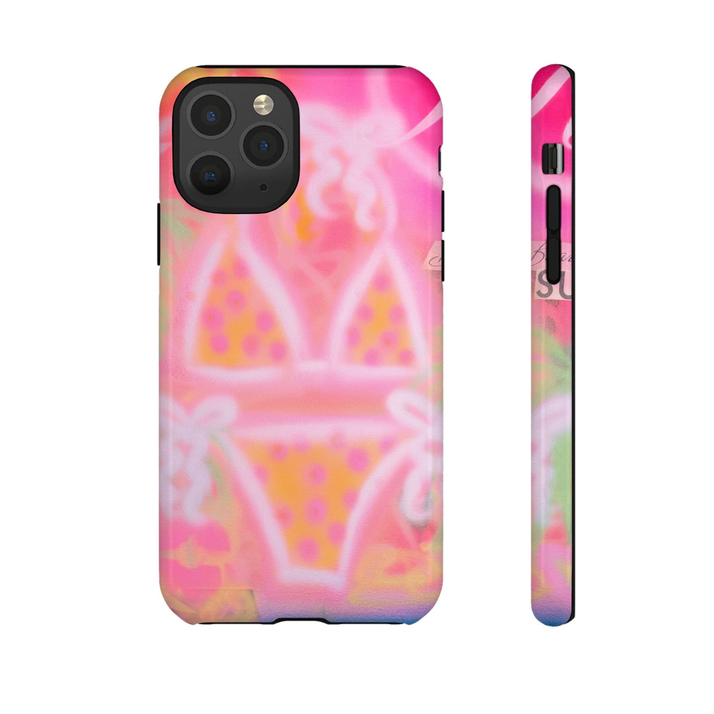 "yellow polka dot bikini" airbrush iPhone case
