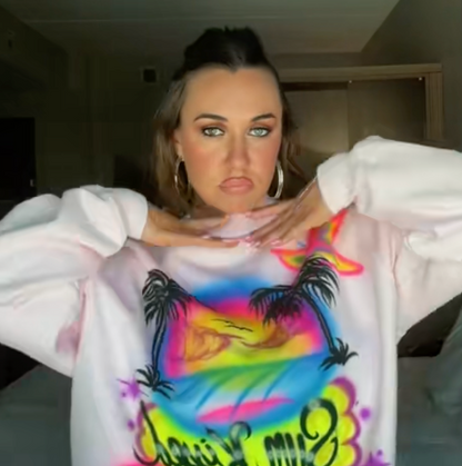 1 OF 1 "sunkissed" airbrush pink kaete mockneck