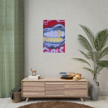 "bite me bling" airbrush rolled print