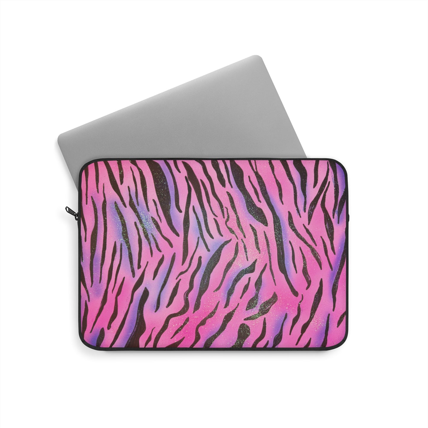 "glitter zebra" airbrush laptop sleeve