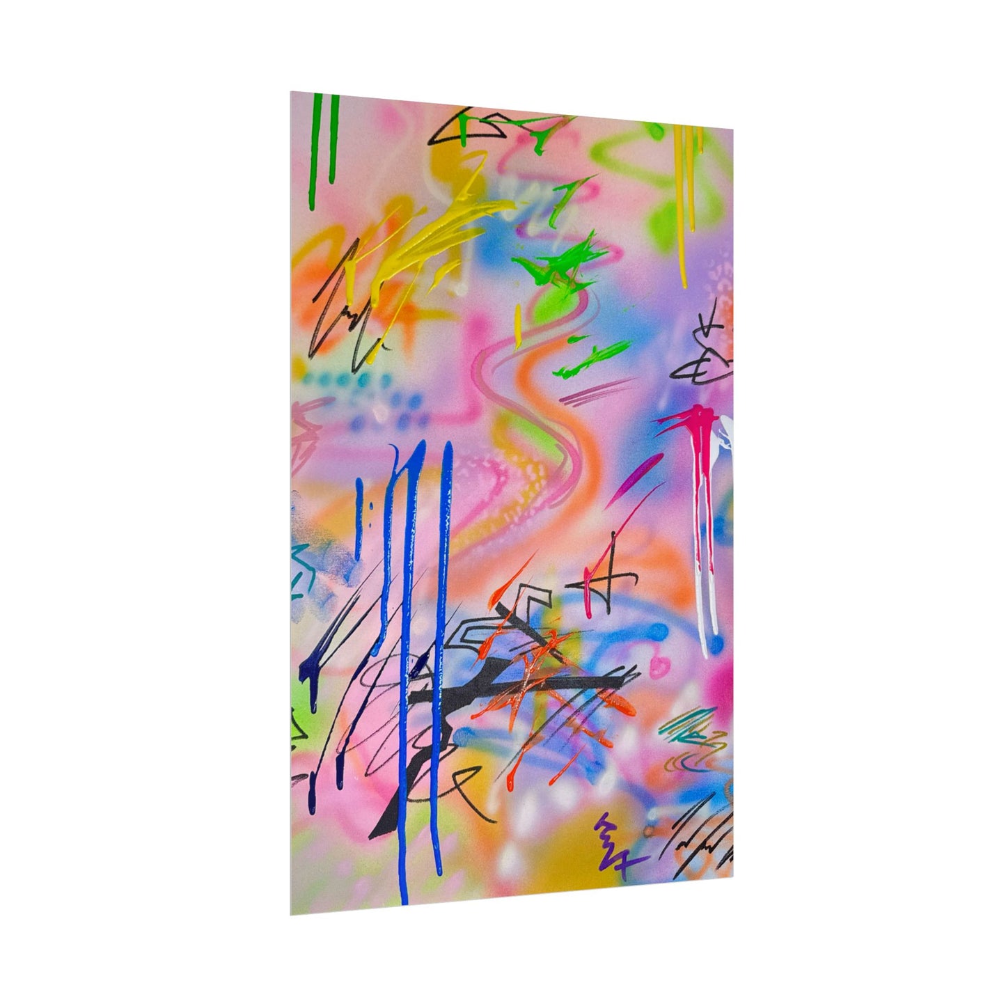 "neon haze" airbrush rolled print