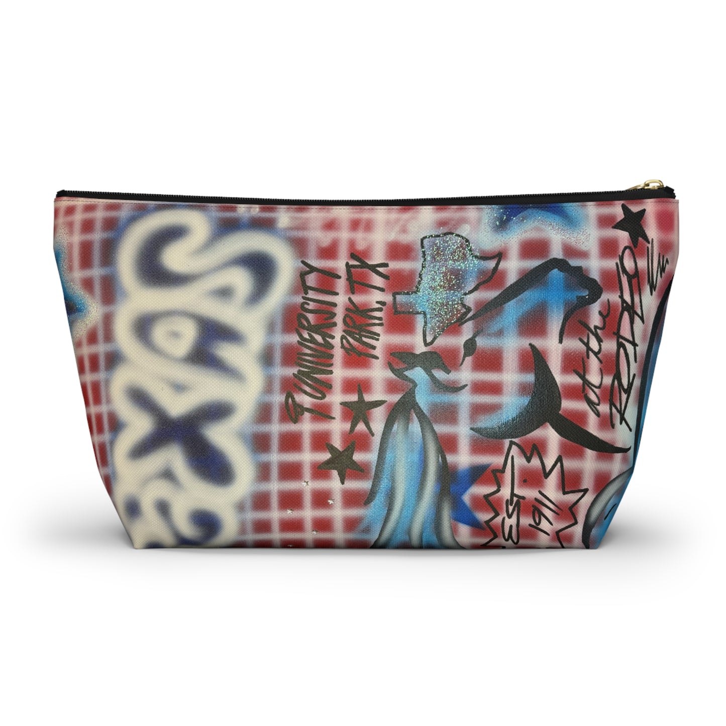 "texas" airbrush makeup pouch