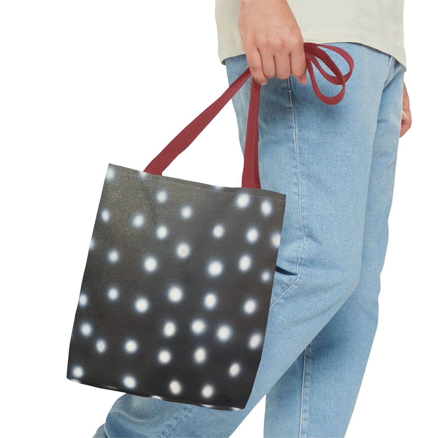 "coconut noir polka dot" airbrush tote bag