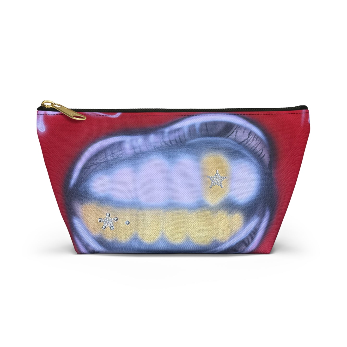 "bite me bling" airbrush makeup pouch