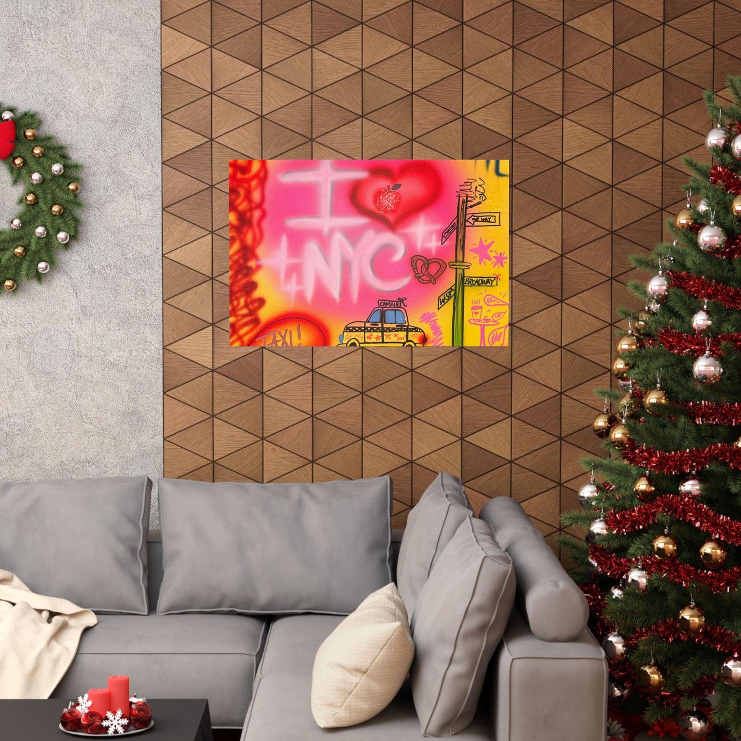 "in the city" airbrush horizontal print