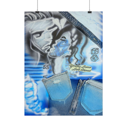 "young lovers" airbrush rolled print