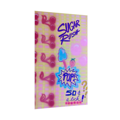"sugar rush" airbrush rolled print