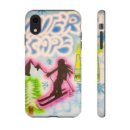 "winter escape" airbrush iPhone case