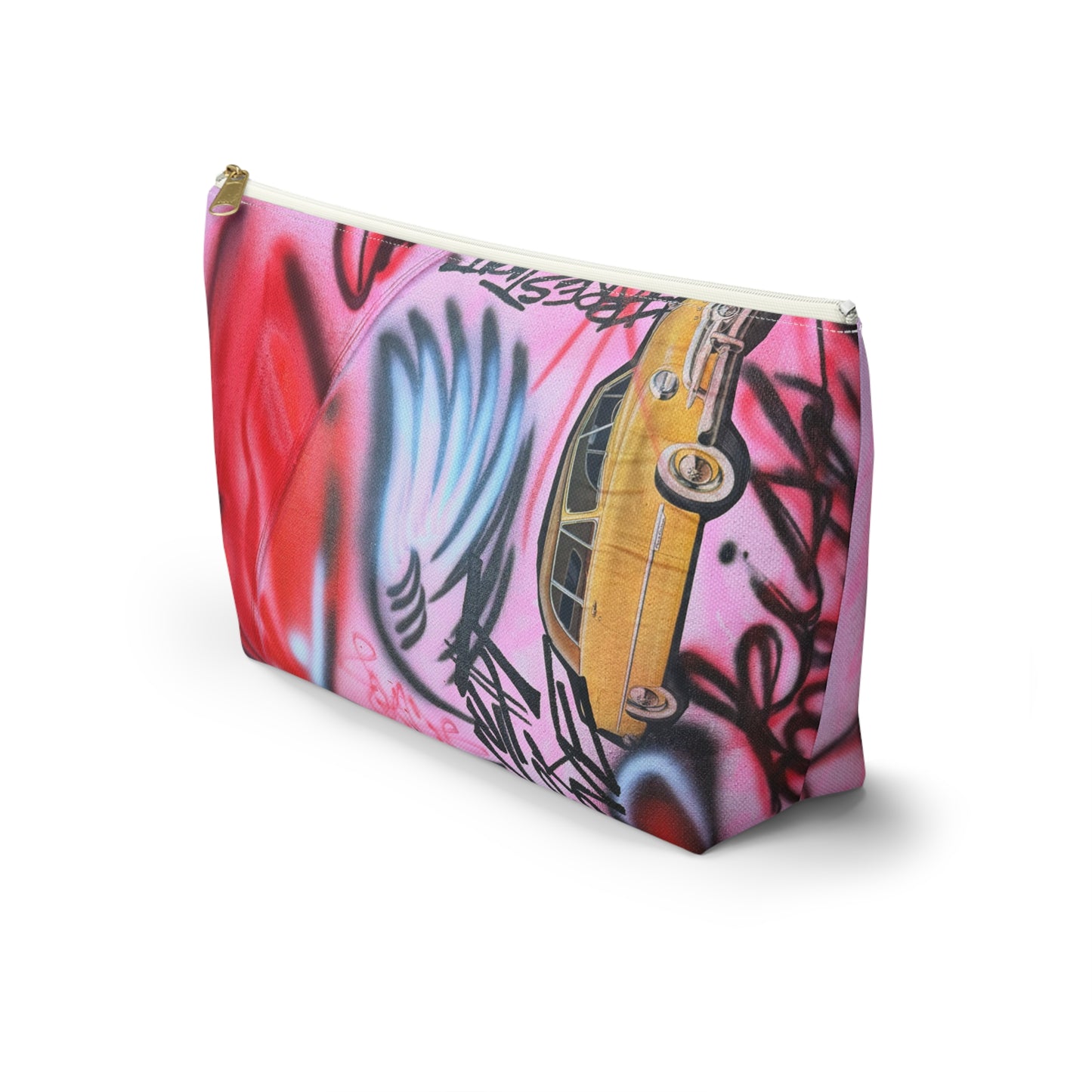 "lust or love" airbrush makeup pouch