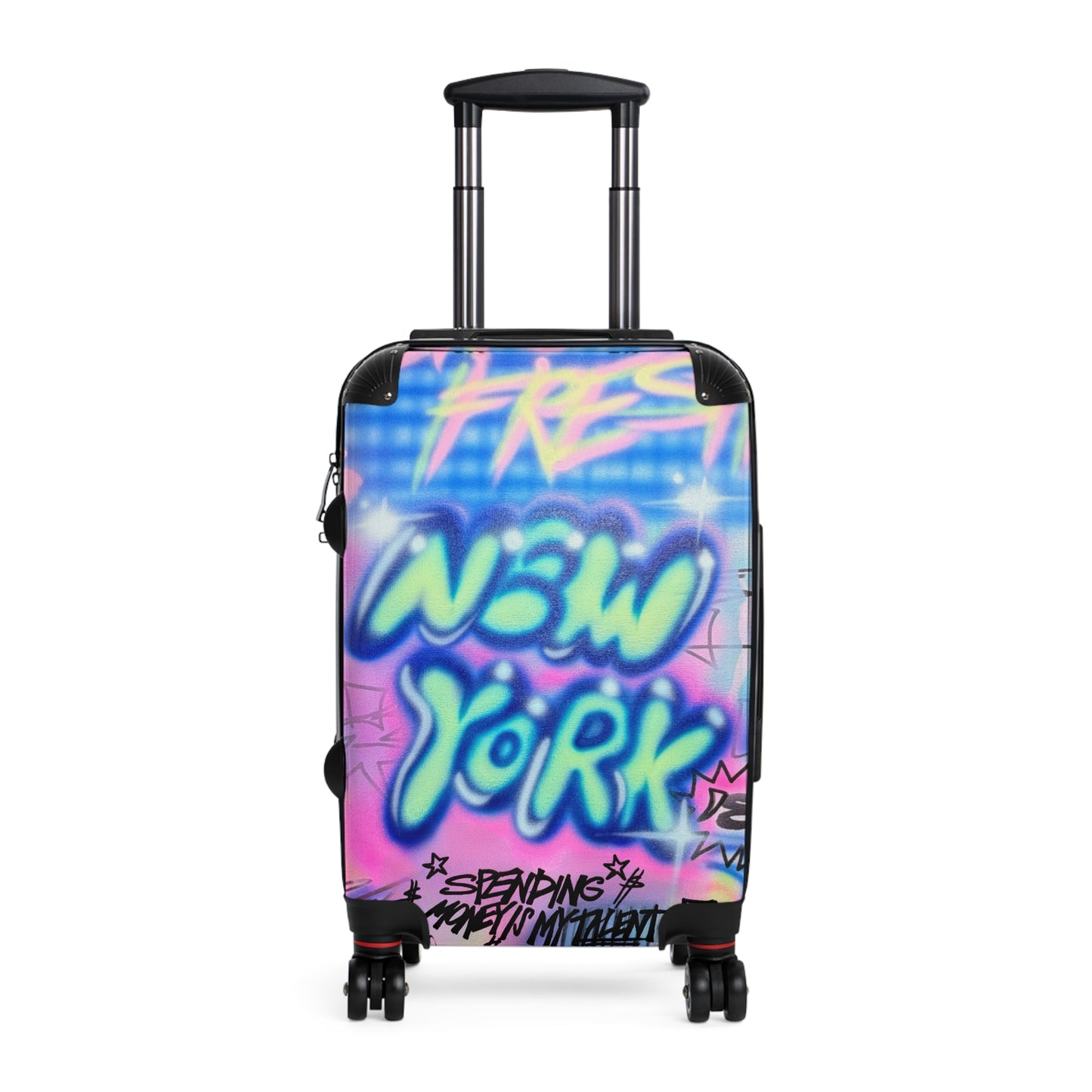 "spending $$ is my talent" airbrush suitcase