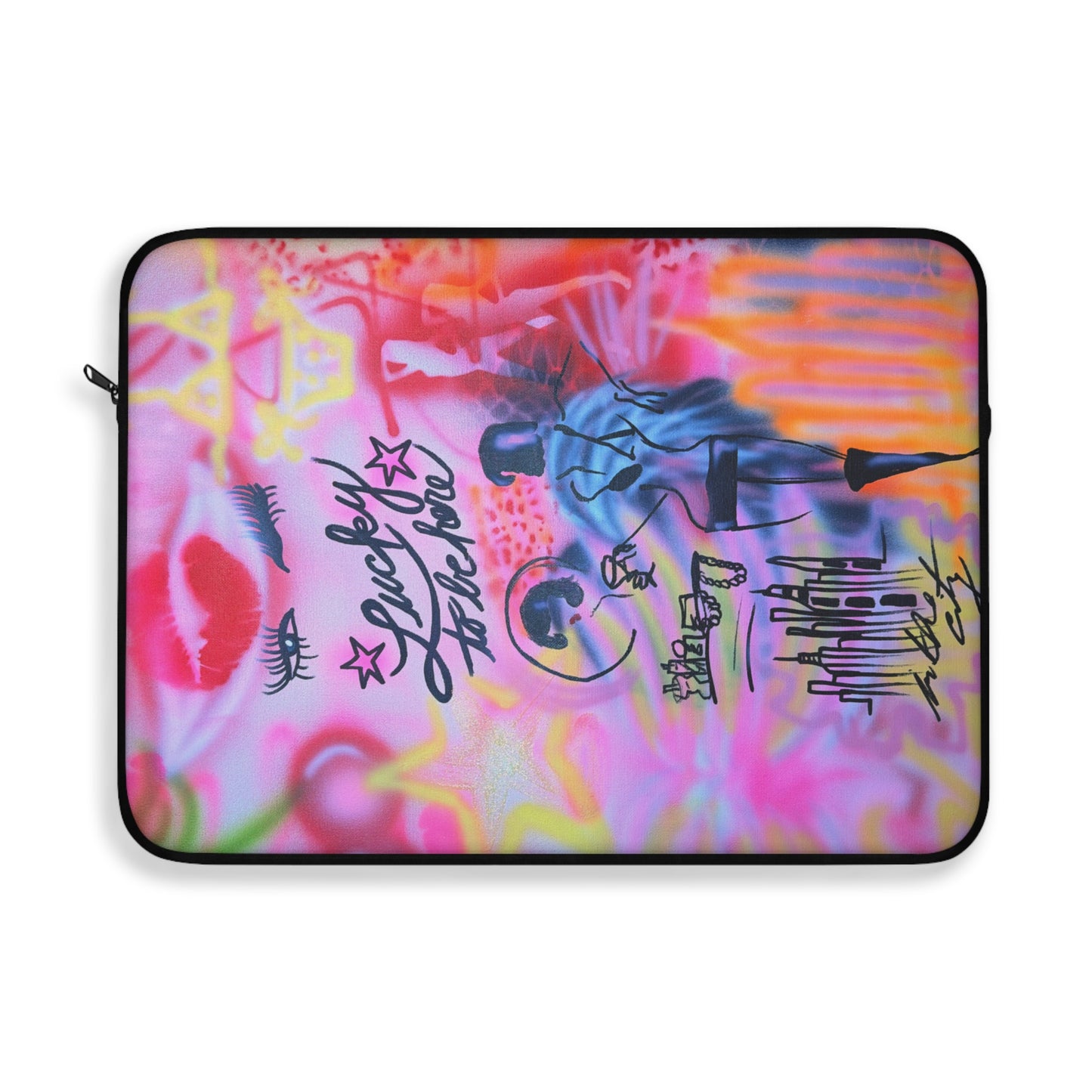 "spring in the city" airbrush laptop sleeve