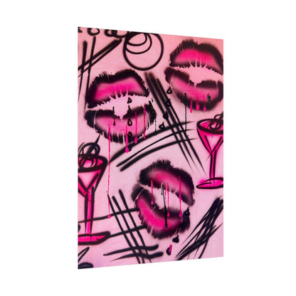 "glossy pout" airbrush rolled print