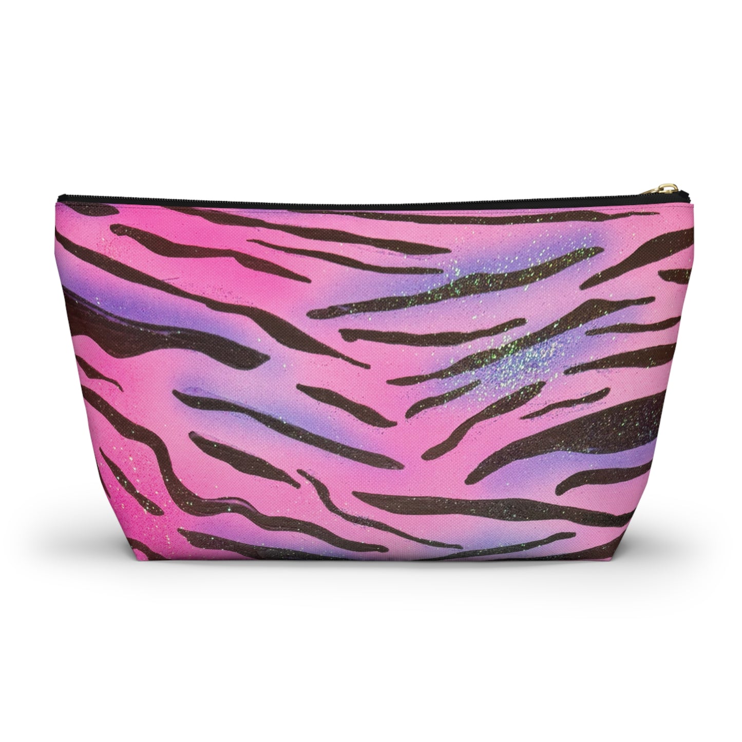 "zebra glitter" airbrush makeup pouch