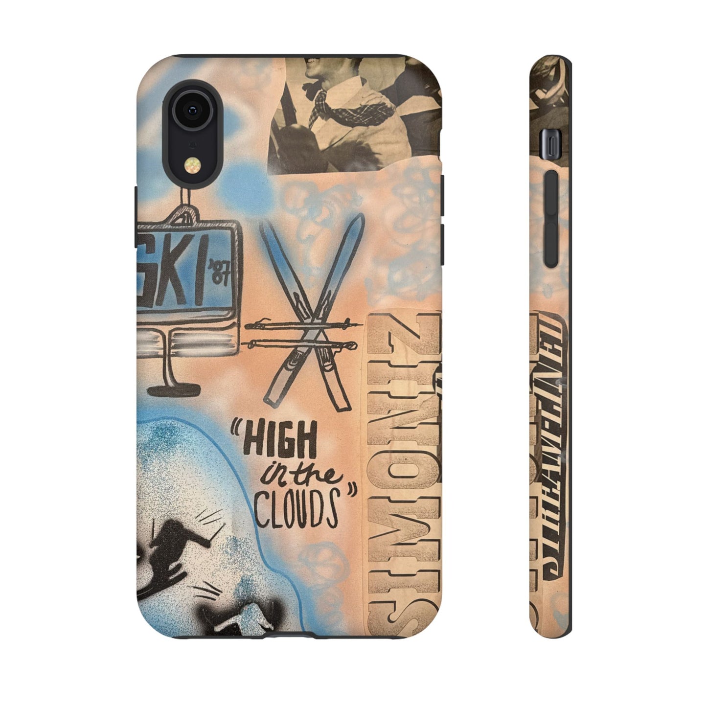 "high in the clouds" airbrush iPhone case