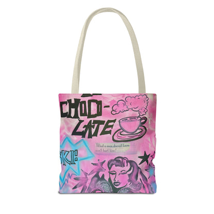 "avant le ski" airbrush tote bag