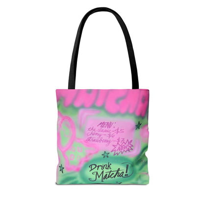 "matcha" airbrush tote bag