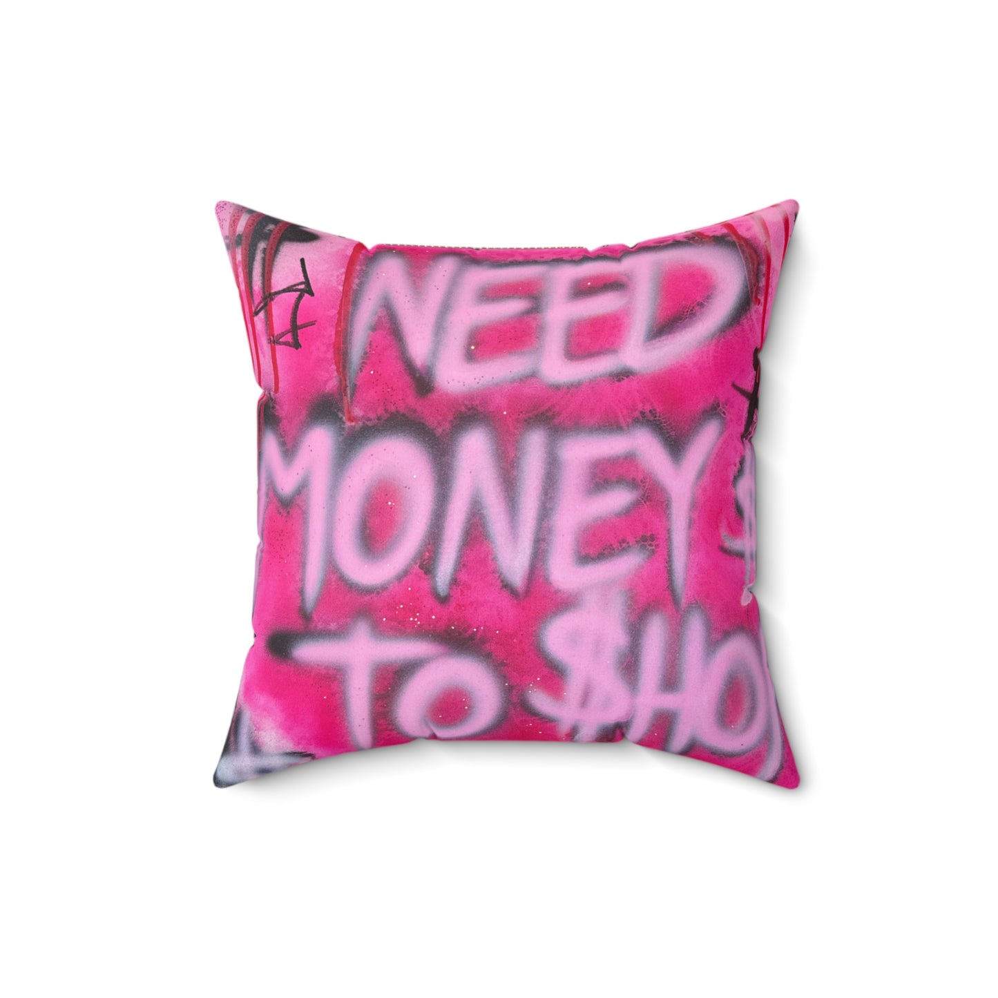 "need $$ to shop" airbrush pillow