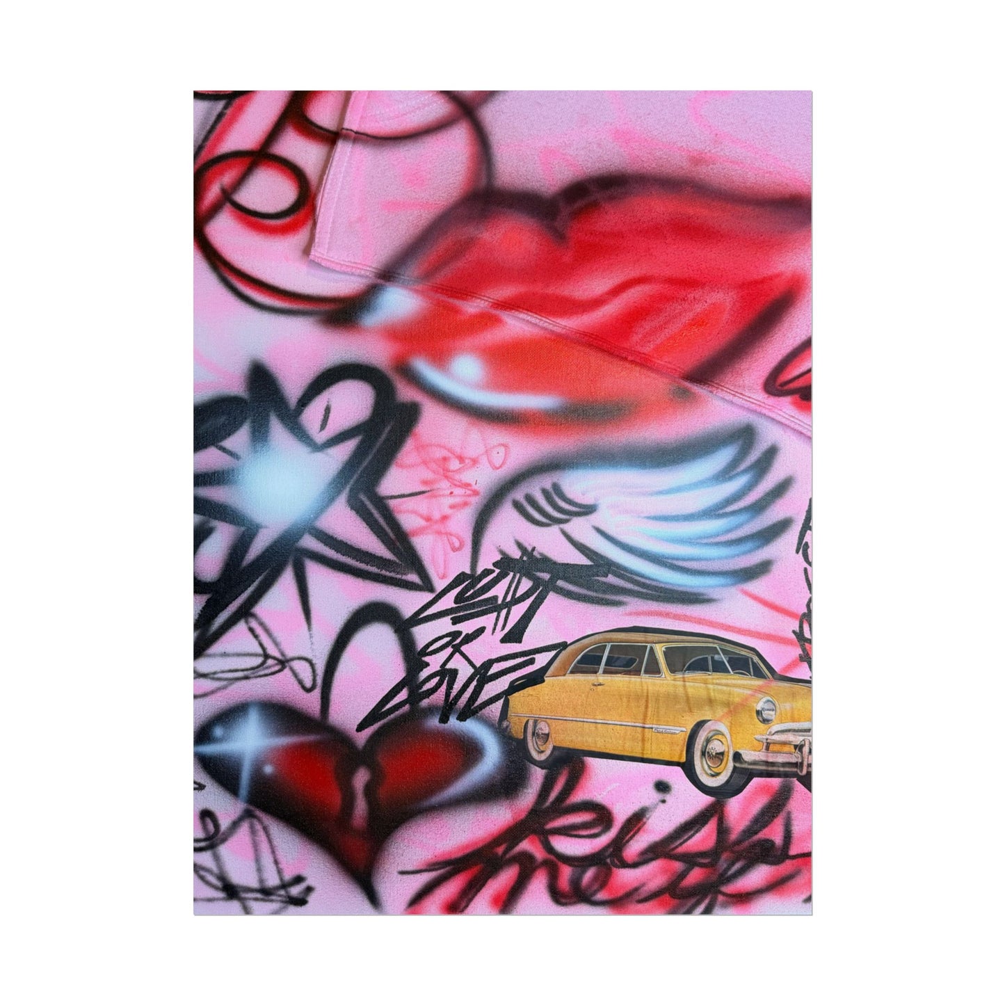 "lust or love" airbrush rolled print
