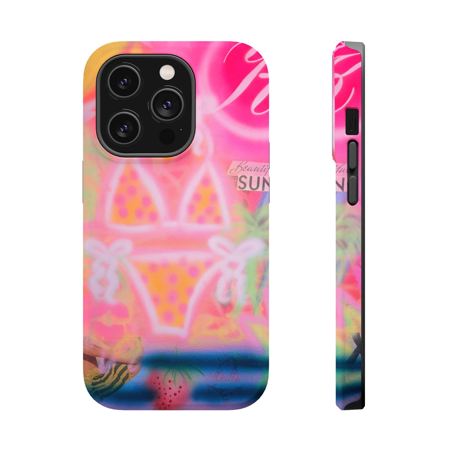 MagSafe "santa monica strawberry" airbrush iPhone case
