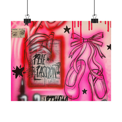 "plié passion" airbrush horizontal print