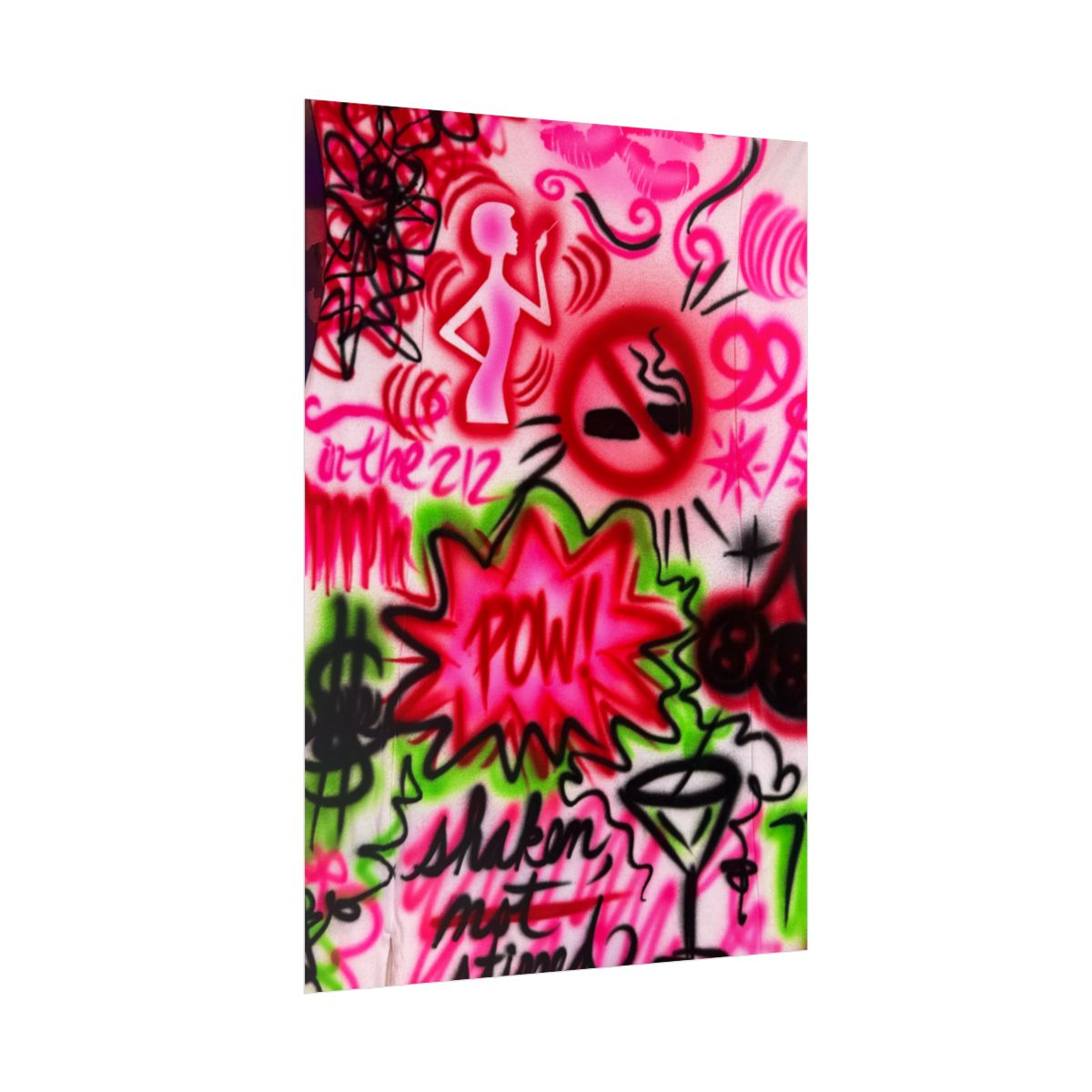 "in the 212" airbrush rolled print