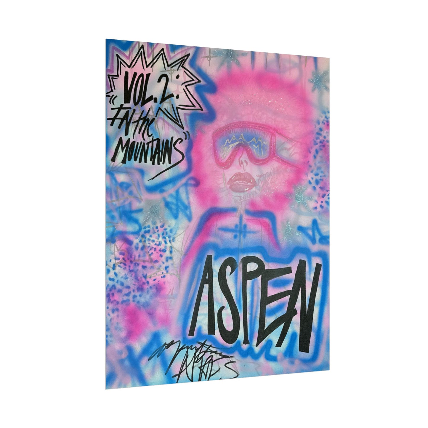 "aspen aspirations" airbrush rolled print