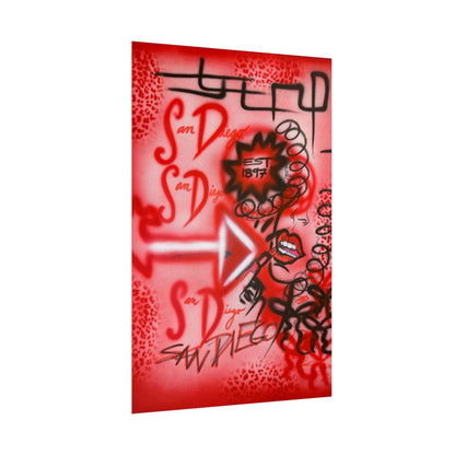 "san diego" airbrush rolled print