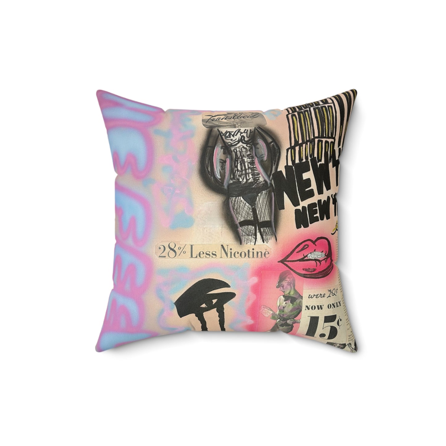 "new york, new york" airbrush pillow