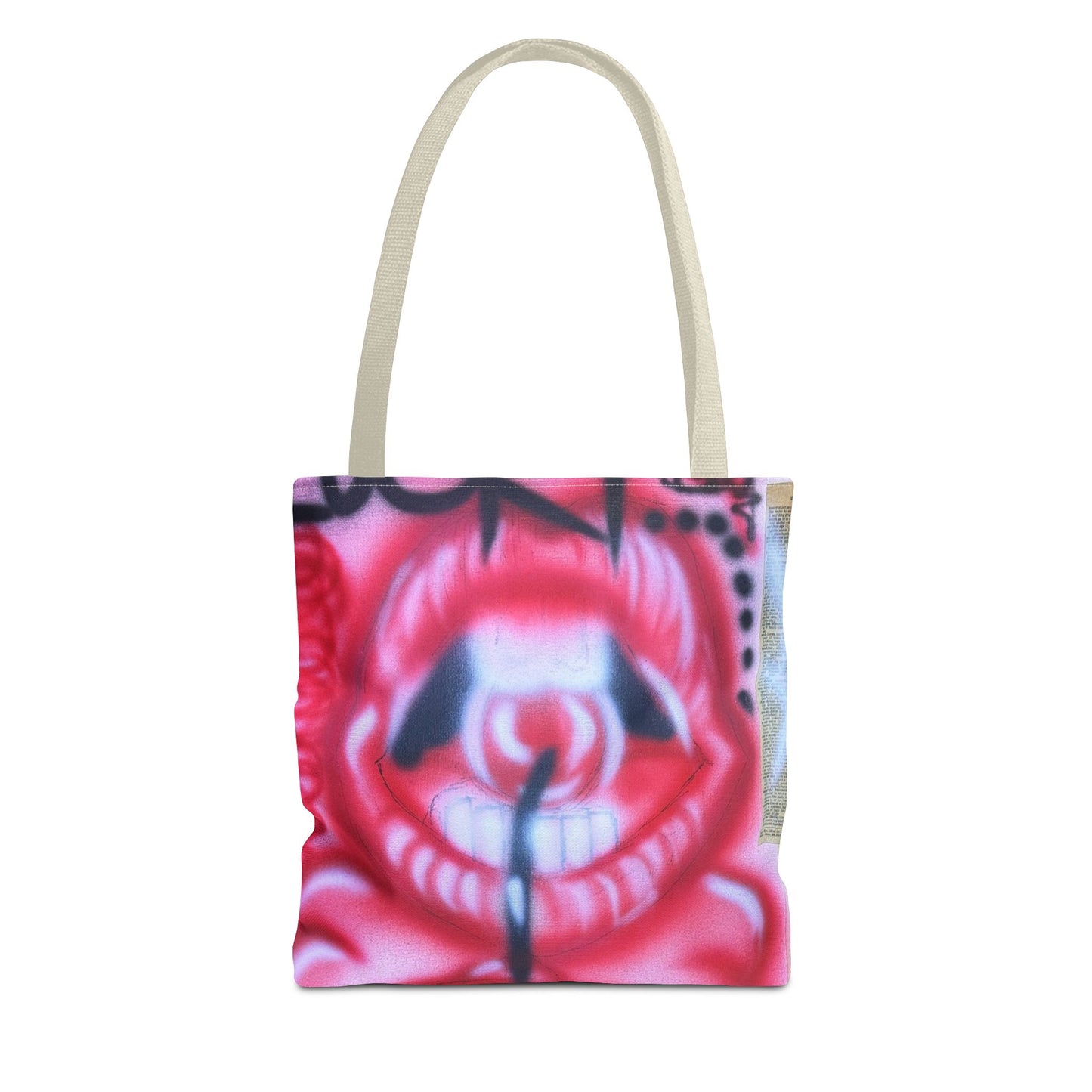 "be happy go lucky" airbrush tote bag