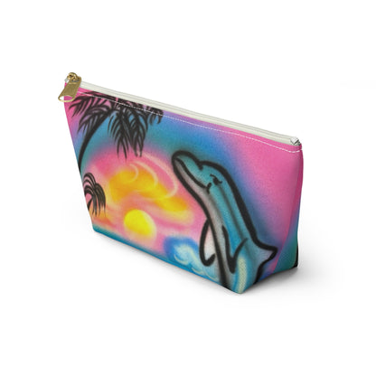 "dolphin love" airbrush makeup pouch