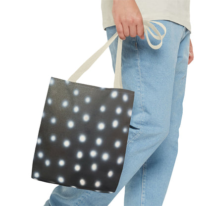 "coconut noir polka dot" airbrush tote bag
