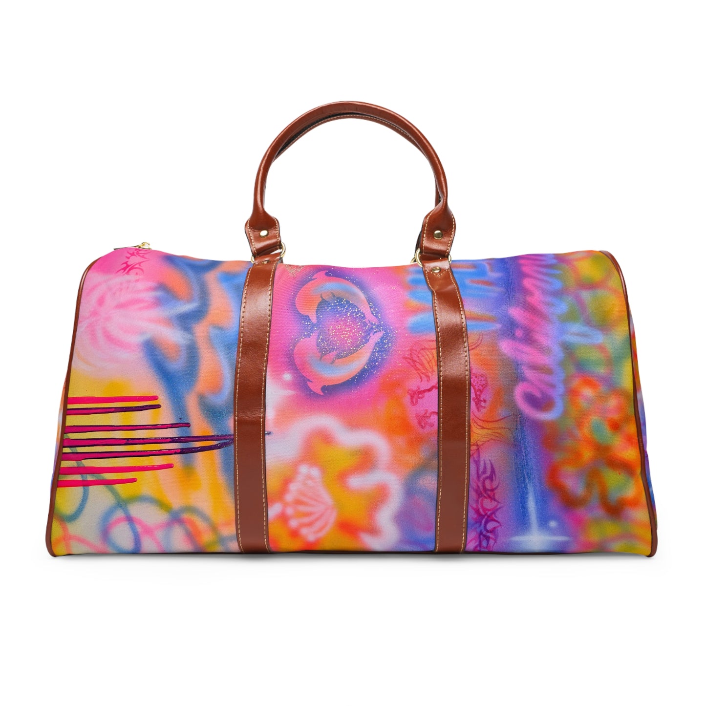 "mornings in malibu" airbrush waterproof travel bag