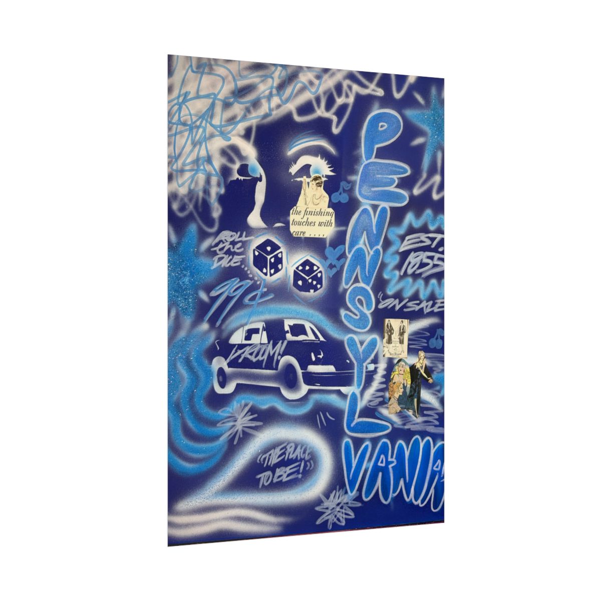 "state college, pa" airbrush rolled print