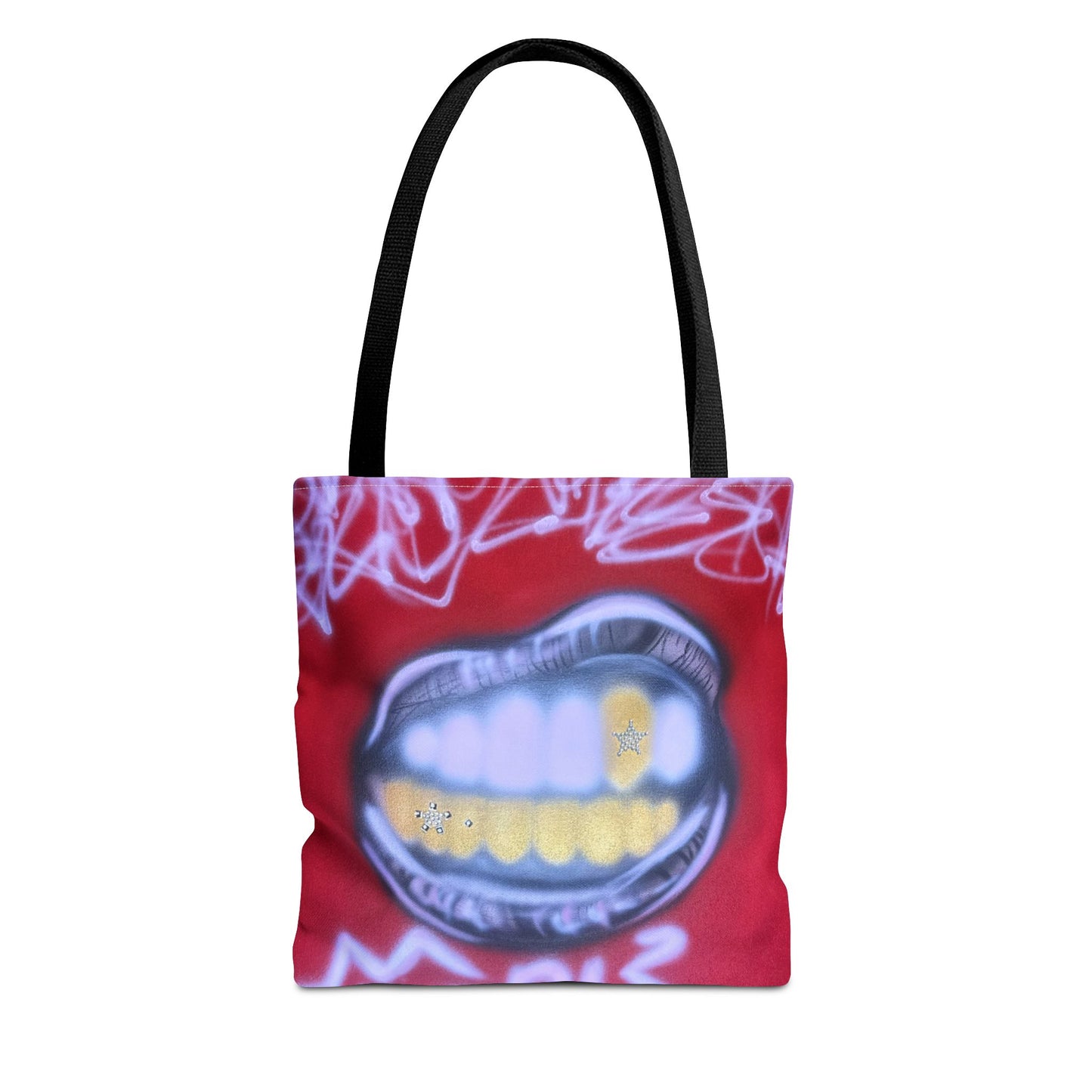 "tooth drip" airbrush tote bag