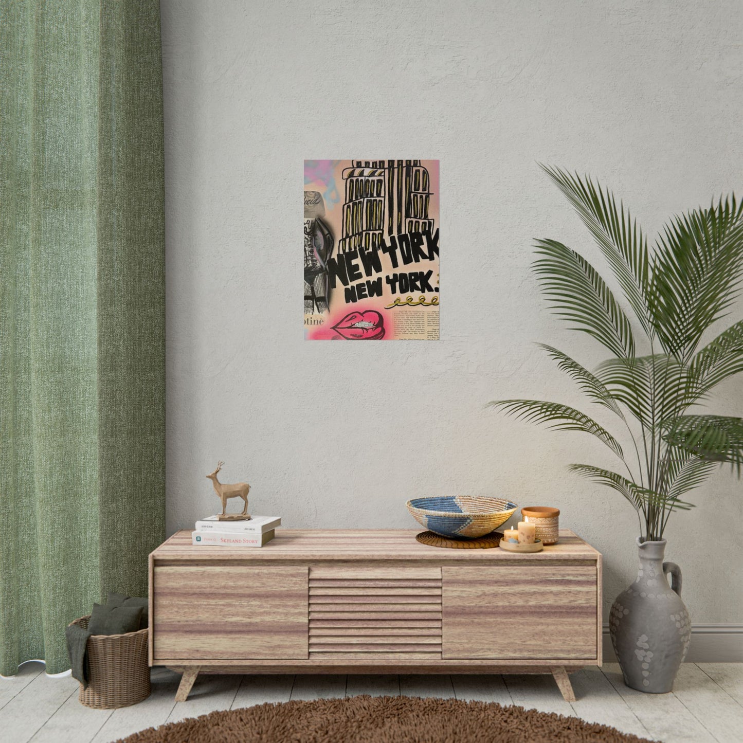 "new york, new york" airbrush rolled print
