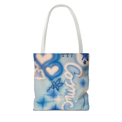 "cosmic" airbrush tote bag