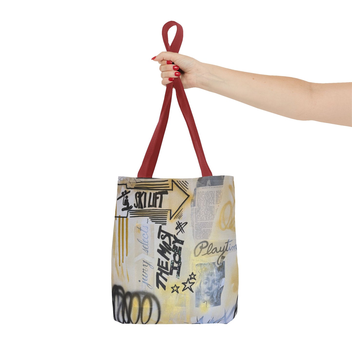 "golden glacier" airbrush tote bag