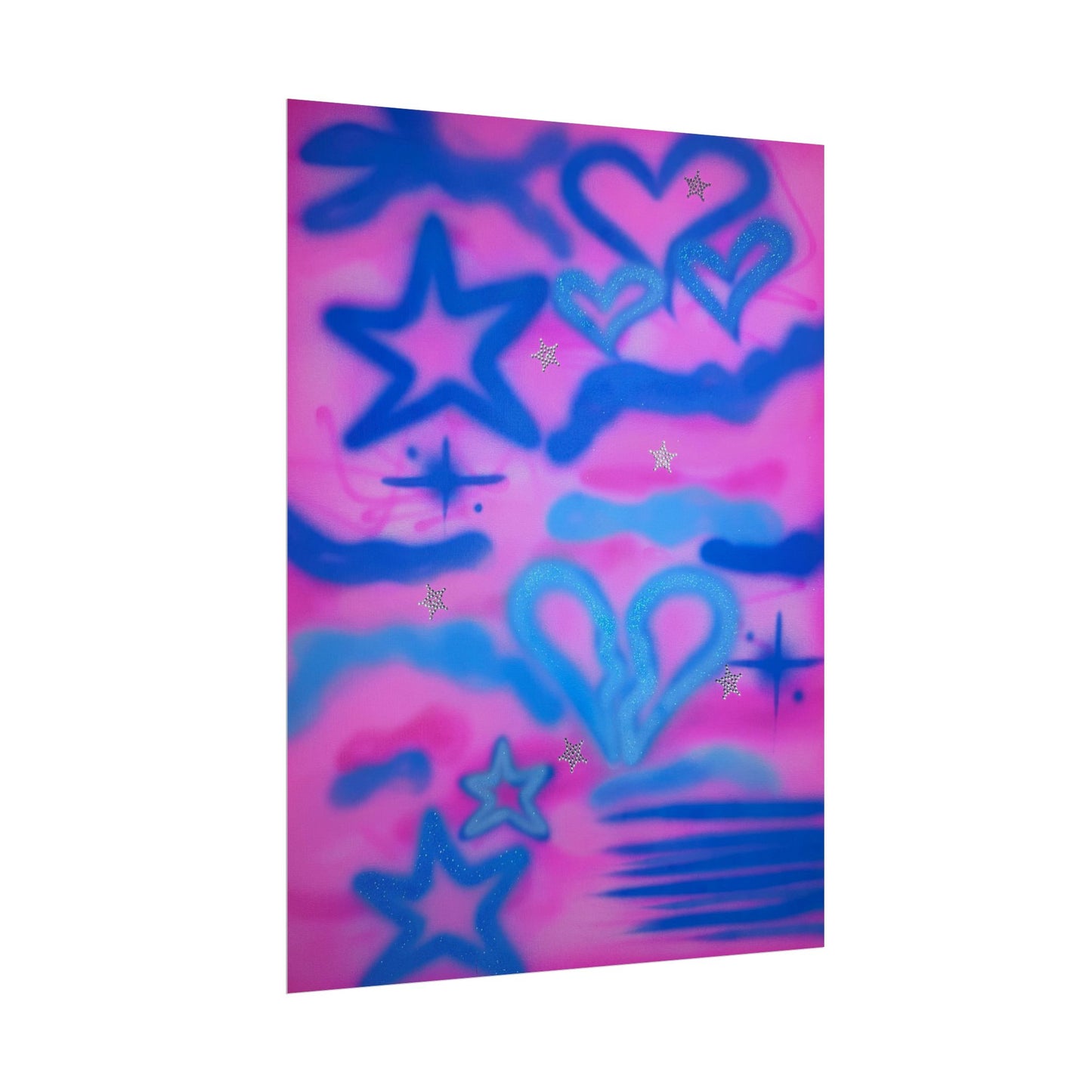 "blue camo" airbrush rolled print