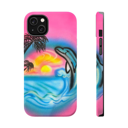 MagSafe "dolphin love" airbrush iPhone case