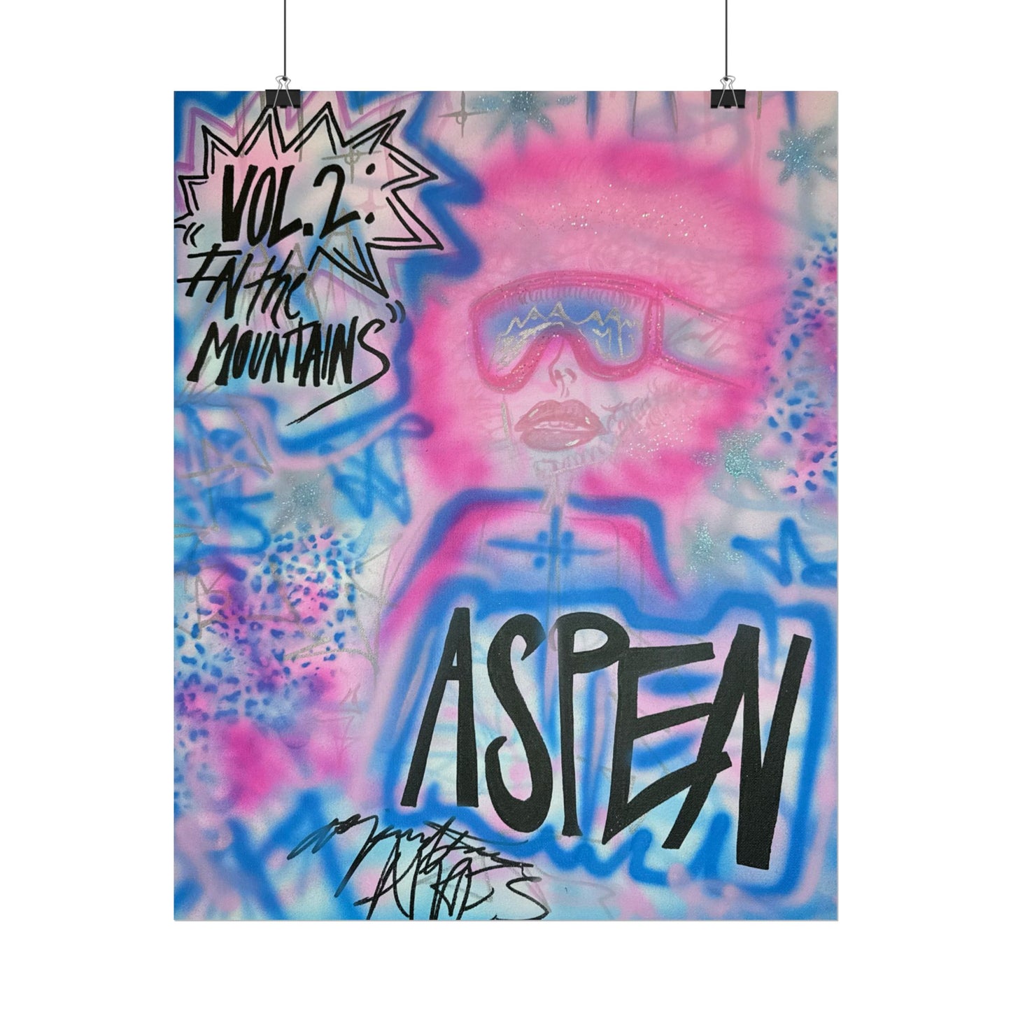 "aspen aspirations" airbrush rolled print