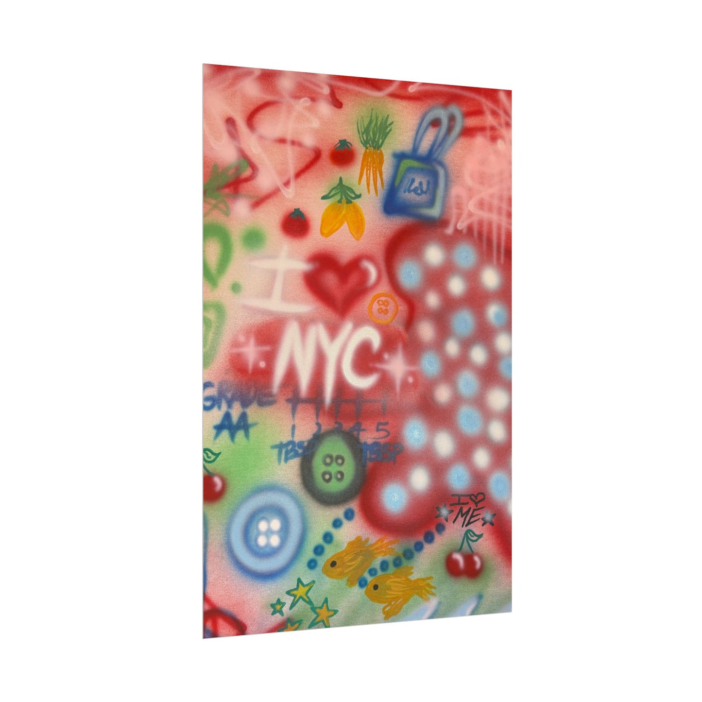"i <3 NYC" airbrush rolled print